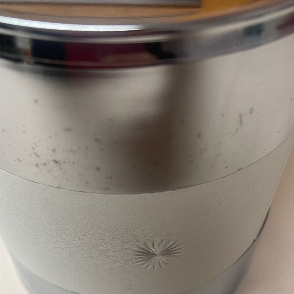 Mid Century Modern, Vintage Silver and White Ice Bucket - Picture 7 of 16